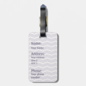 Étiquette À Bagage Balise de bagages Zigzag fleurie (Dos Vertical)