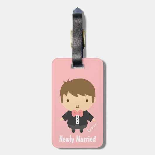 Étiquette À Bagage Balise de chambre de Mariage mignonne en bagage Tu (Dos Vertical)