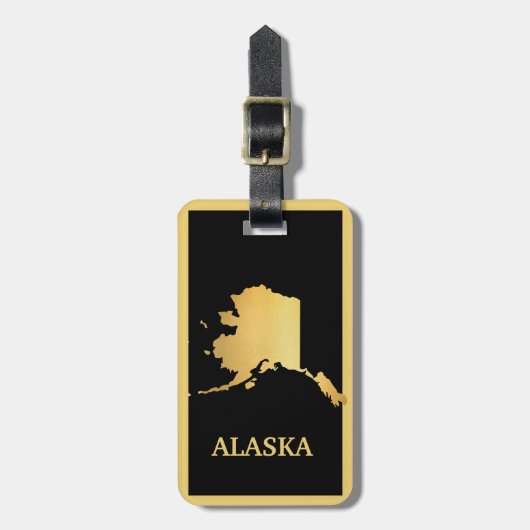Étiquette À Bagage Balise de conception de la carte d'or de l'Alaska (Devant Vertical)