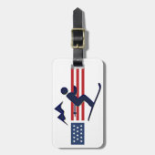 Étiquette À Bagage Balise de conception de ski patriotique (Devant Vertical)