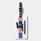 Étiquette À Bagage Balise de design de nage patriotique (Devant Vertical)