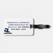 Étiquette À Bagage Balise de design de nage patriotique (Dos horizontal)