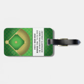 Étiquette À Bagage Balise de la conception de losange de baseball (Dos horizontal)