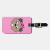 Étiquette À Bagage Balise de la fille de dessin castor visage (Devant horizontal)