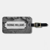 Étiquette À Bagage Balise de métal sur Rocher rustique (Devant horizontal)