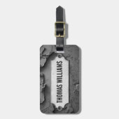 Étiquette À Bagage Balise de métal sur Rocher rustique (Devant Vertical)