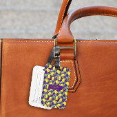 Étiquette À Bagage Balise de motif jaune citron violet