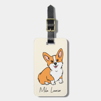 Étiquette À Bagage Balise de nom de bagage personnalisé Corgi adorabl