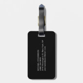 Étiquette À Bagage Balise de nom de la Personnaliser noire de gris ro (Dos Vertical)