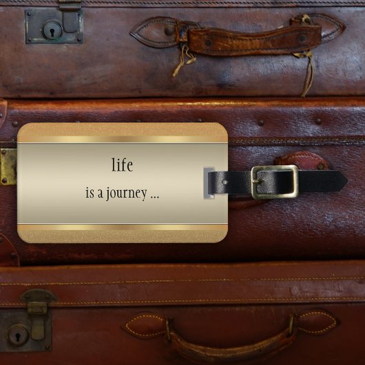 Étiquette À Bagage Balise de Parties scintillant métallique Chic Gold