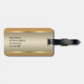 Étiquette À Bagage Balise de Parties scintillant métallique Chic Gold (Dos horizontal)