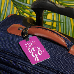 Étiquette À Bagage Balise de sac à bagages rose violet brillant