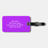 Étiquette À Bagage Balise de sac de bowling mauve (Dos horizontal)