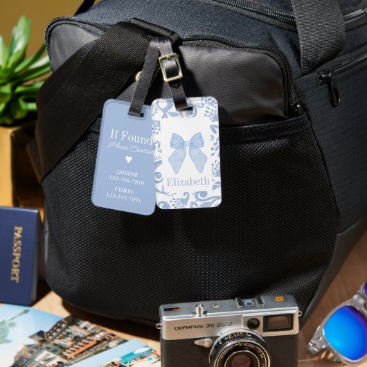 Étiquette À Bagage Balise de sac de l'école pour enfants esthétique (Recto & Verso)