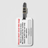 Étiquette À Bagage Balise de sac 'Ne pas voler ceci' (Devant Vertical)