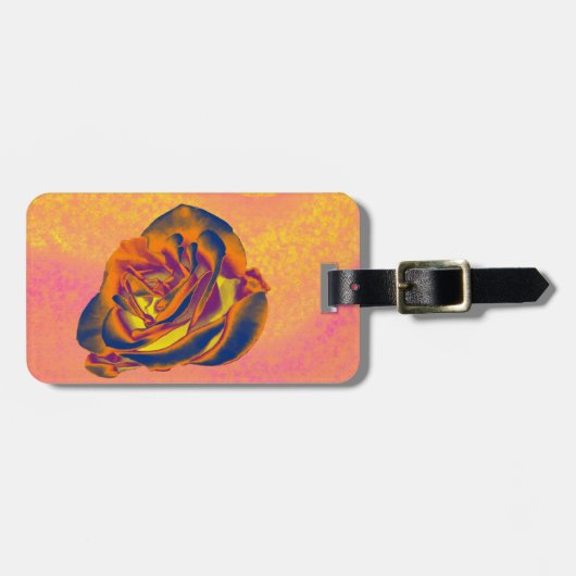Étiquette À Bagage Balise de sac Rose orange (Devant horizontal)