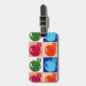 Étiquette À Bagage Balise de transport de casque de football Pop Art  (Devant Vertical)