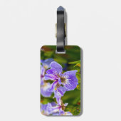 Étiquette À Bagage Balise de valise à linge à fleur violet Iris (Dos Vertical)