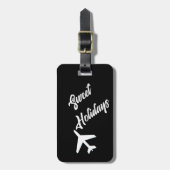Étiquette À Bagage Balise de valise Sweet Holidays Simple Trendy Chic (Devant Vertical)