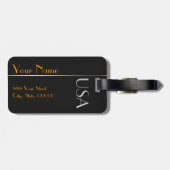 Étiquette À Bagage Balise de voyage Art déco en fer forgé (Dos horizontal)