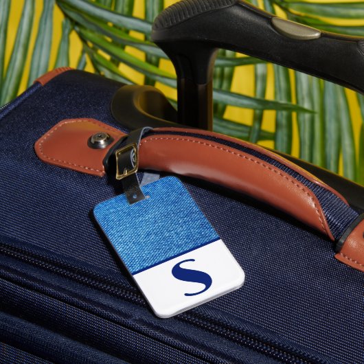 Étiquette À Bagage Balise Dénim Bleu, Blocage Couleur (Insitu Rectoal 1)