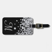 Étiquette À Bagage Balise Diamond Jewelry Glitz Monogram Luggage (Devant horizontal)