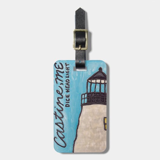 Étiquette À Bagage Balise Dice Head Lighthouse Luggouse (Devant Vertical)