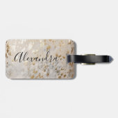 Étiquette À Bagage Balise d'impression des bagages en or personnalisé (Dos horizontal)