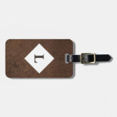 Étiquette À Bagage Balise d'impression en cuir tanné personnalisée (Devant horizontal)