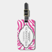 Étiquette À Bagage Balise d'impression Sassy HOT Rose personnalisée Z (Devant Vertical)
