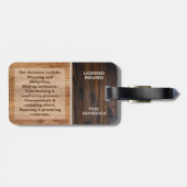 Étiquette À Bagage Balise d'outil du logo de l'entrepreneur en bois r (Dos horizontal)