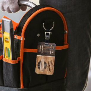 Étiquette À Bagage Balise d'outil du logo de l'entrepreneur en bois r