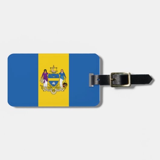 Étiquette À Bagage Balise Drapeau de Philadelphie, Pennsylvanie (Devant horizontal)