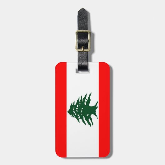 Étiquette À Bagage Balise Drapeau Liban (Devant Vertical)