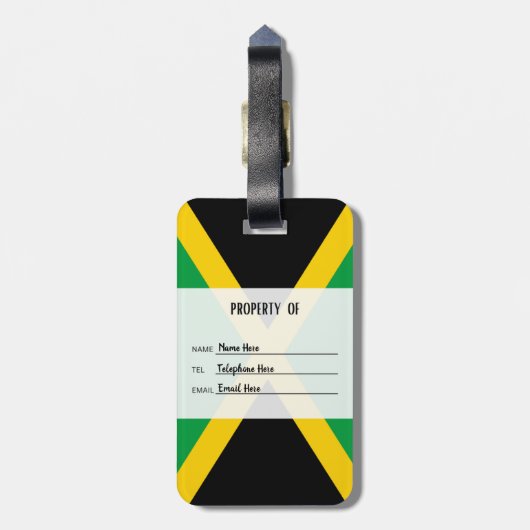 Étiquette À Bagage Balise Drapeau Personnalisé De Bagage Jamaïque (Dos Vertical)