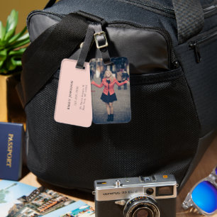 Étiquette À Bagage Balise élégante de bagage personnalisé avec photo