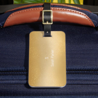 Étiquette À Bagage Balise élégante et moderne en or en acrylique
