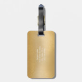 Étiquette À Bagage Balise élégante et moderne en or en acrylique (Dos Vertical)