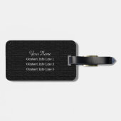 Étiquette À Bagage Balise Faux Textured Black Burlap MR Custom Luggag (Dos horizontal)