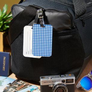 Étiquette À Bagage Balise Faye et Lauren Sky Blue En vichy bagage