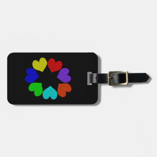 Étiquette À Bagage Balise Floral Rainbow Love Hearts Custom Luggage