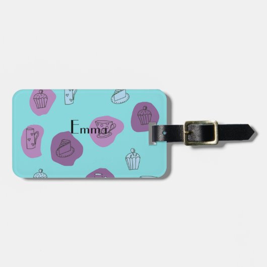 Étiquette À Bagage Balise Fun Quirky Tea Luggage (Devant horizontal)