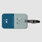 Étiquette À Bagage Balise Golfer Travel Adventures Blue Luggage (Devant Horizontal)
