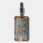 Étiquette À Bagage Balise Grunge Metallic World Map (Devant Vertical)