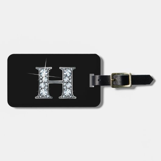 Étiquette À Bagage Balise H "Diamond Bling" (Devant horizontal)