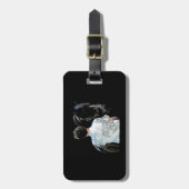 Étiquette À Bagage Balise Homme tenant un cheval noir (Devant Vertical)