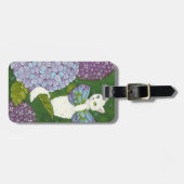Étiquette À Bagage Balise Hydrangea Kitty Chat Fairy Floral Bagage (Devant horizontal)