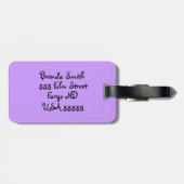 Étiquette À Bagage Balise Hydrangea Kitty Chat Fairy Floral Bagage (Dos horizontal)