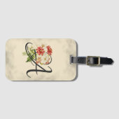 Étiquette À Bagage Balise initiale A, Anémones Vintages (Devant Horizontal)