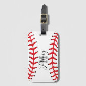 Étiquette À Bagage Balise initiale et nom du baseball (Devant Vertical)